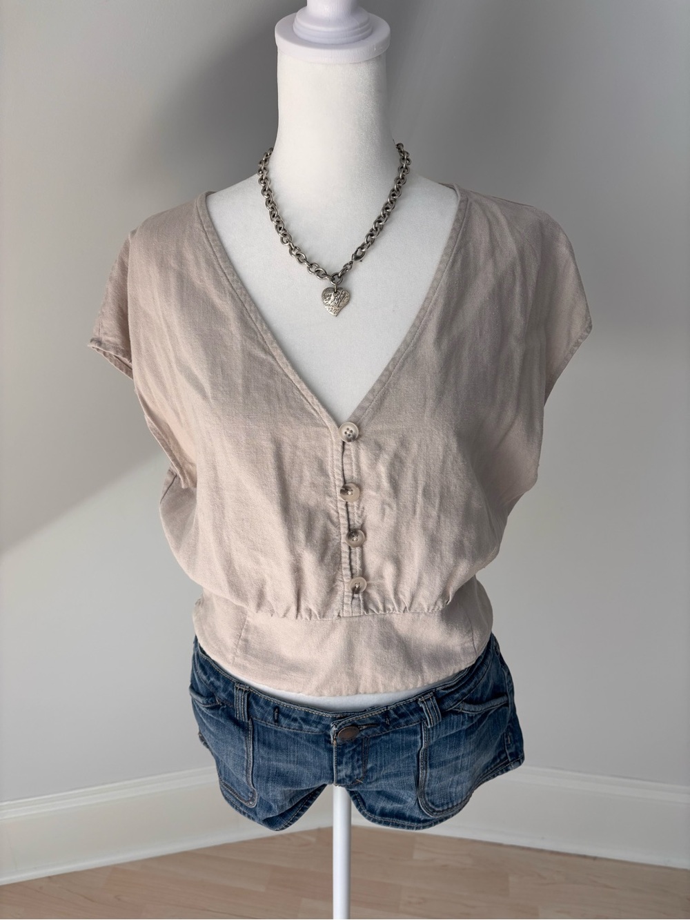 Dynamite Linen Blend Button Blouse 🤍